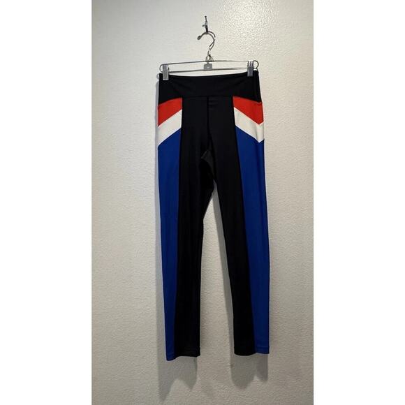 P.E Nation Women’s Size Small Time Out 7/8 Legging Red White Blue Stripe Gym - Picture 1 of 5